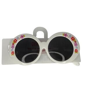 Gymboree Tea Garden Sunglasses Floral White Round Kids Toddler UV Protection NWT